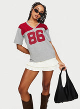 Balap Top Grey Marle / Red