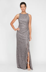 Petite Elaine Sleeveless Lace Gown