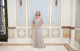 Regular - Long V-Neck Embroidered Stretch Tulle Gown