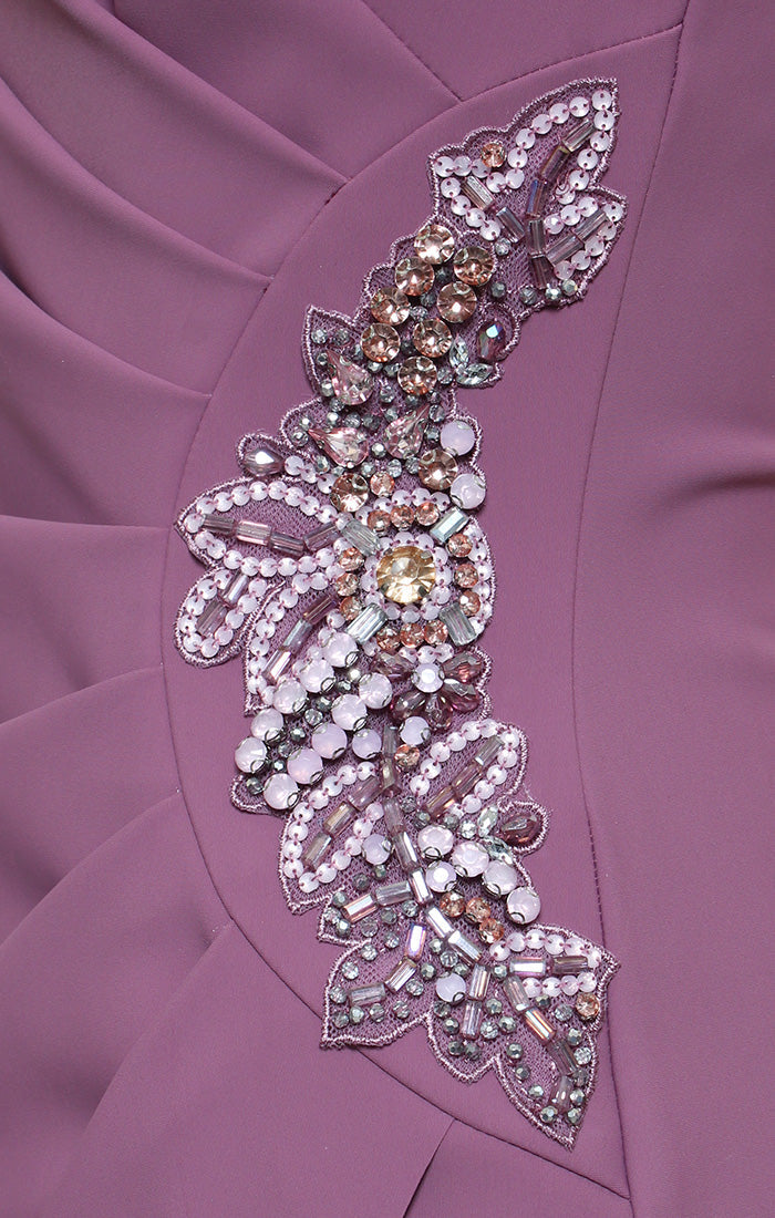Regular - Contour Dress with Cap Sleeves, Tulip Overlay Skirt & Beaded Embellishment at Hip