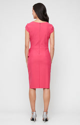 Regular - Short Contour Collection Dress with Square Neckline and Tulip Overlay Skirt