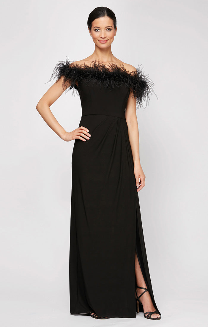 Gianna Off-the-Shoulder Jersey Gown