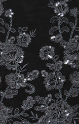 Plus 3/4 Sleeve Embroidered Twinset with Scoop Neck Tank, Open Jacket and Scallop Detail