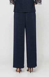 Straight Leg Metallic Knit Pant