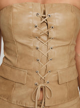 Anaheim Strapless Top Beige