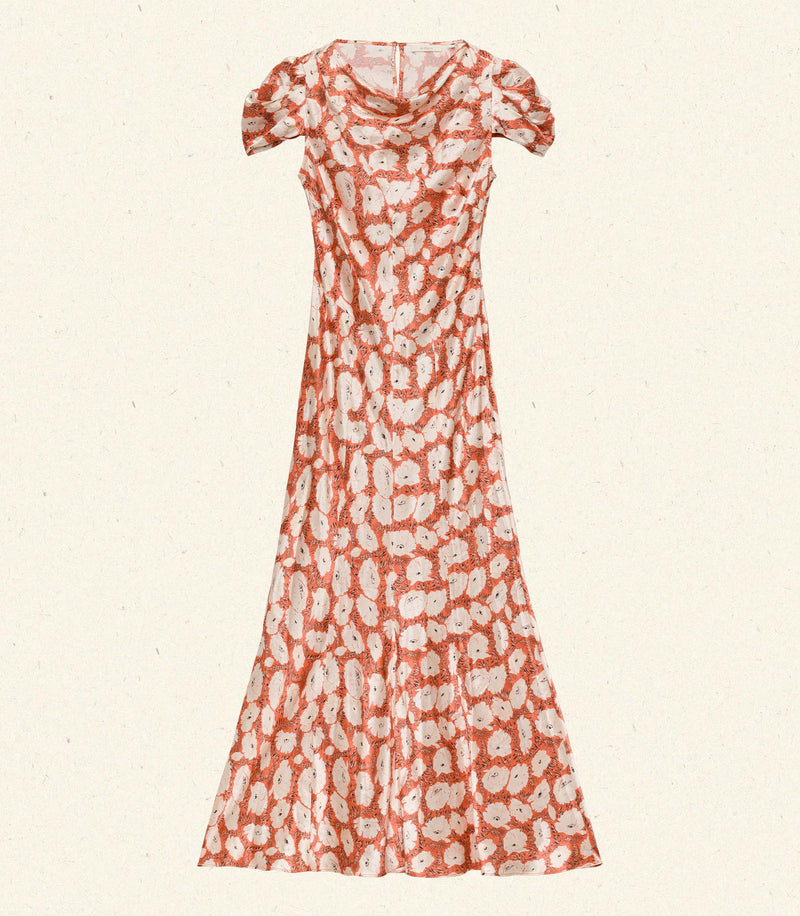 ALNA DRESS -- ROUGE FLEURS D'ANEMONE