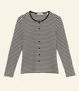AMELIE TEE -- BLACK NANTUCKET STRIPE