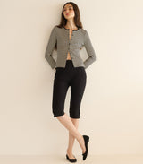 AMELIE TEE -- BLACK NANTUCKET STRIPE