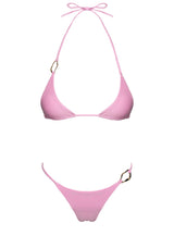 Aimi Glitter Triangle Bikini Top Pink