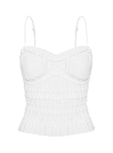 Angelie Cotton Ruched Top White