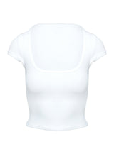 Baseline Square Neck Rib Top White