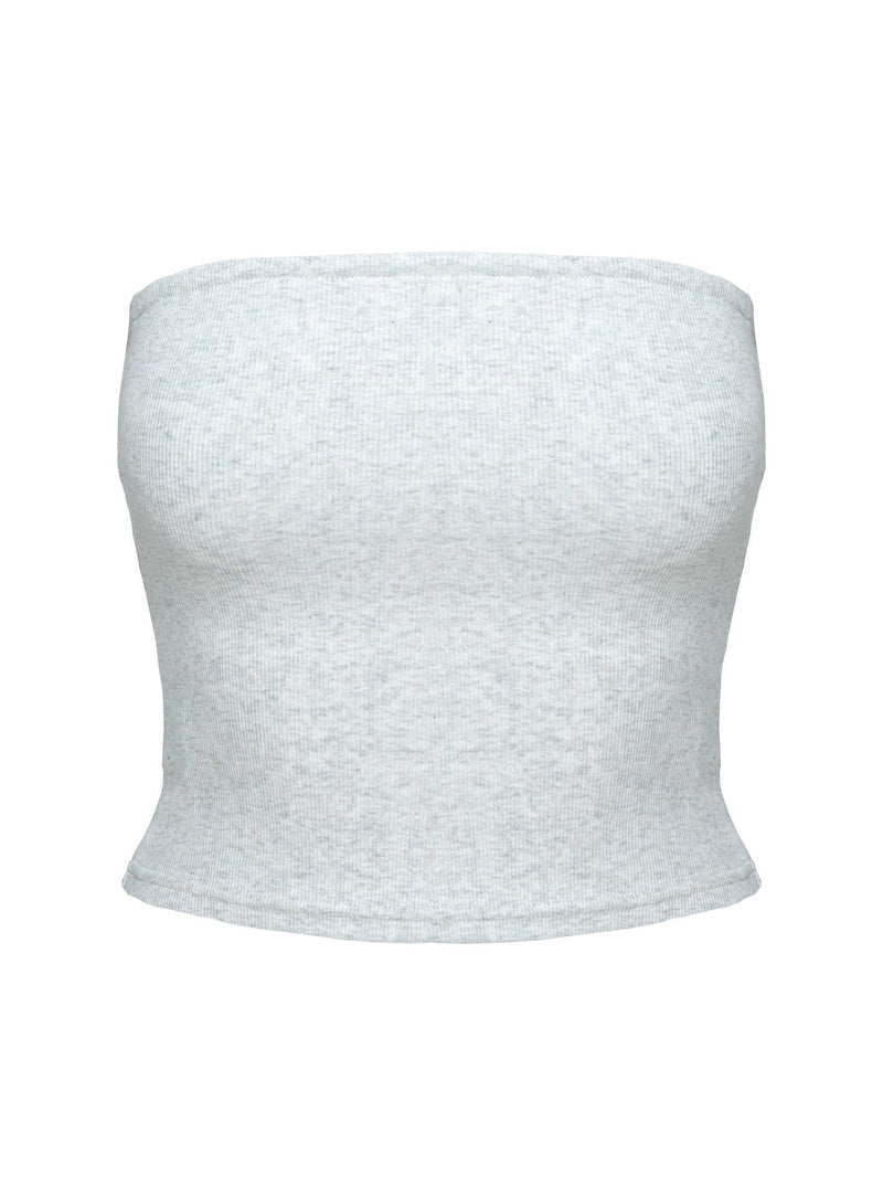Baseline Strapless Rib Top Grey