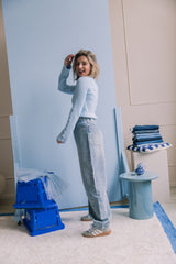 Abbey Balloon Strass Jeans - Blauw