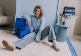 Abbey Balloon Strass Jeans - Blauw