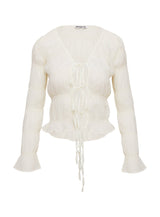 Carnelian Frill Long Sleeve Top Cream