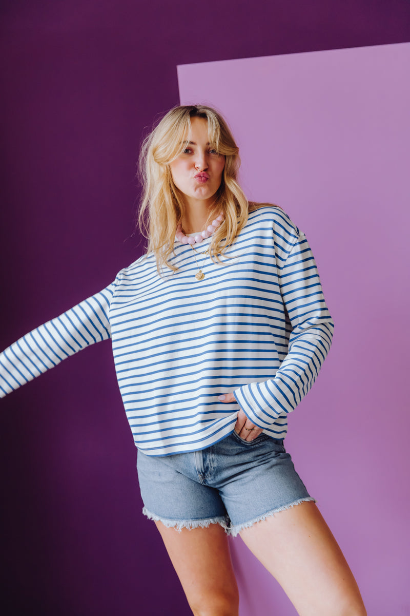 Loose Fit Denim Shorts - Blue