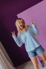 Loose Fit Denim Shorts - Blue