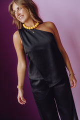 Pull On Textured Trousers - Zwart