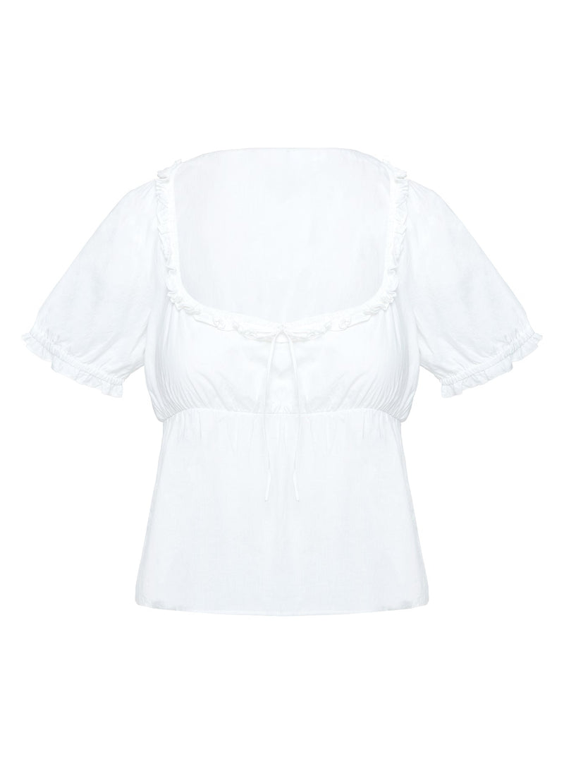 Elizabette Puff Sleeve Top White