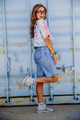 Bibi Bermuda Short - Strass Denim