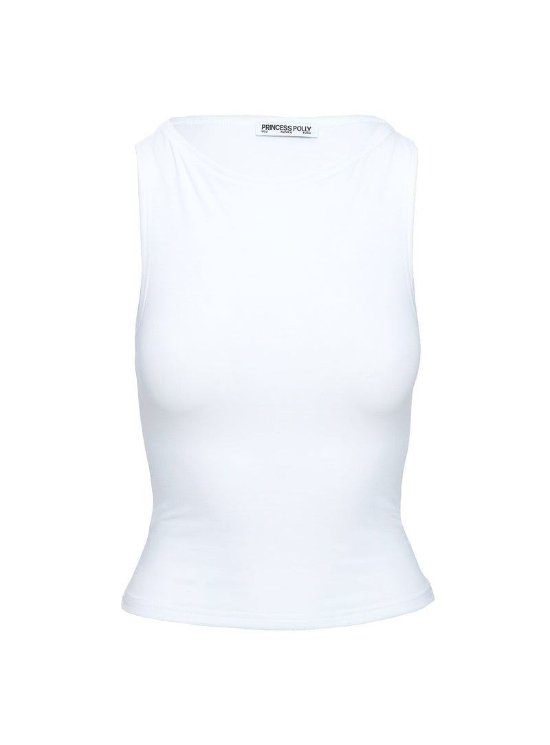 Fitzy High Neck Top White