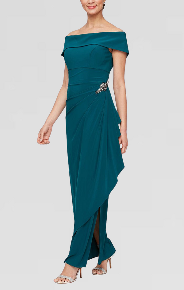 Plus - Nora Off-the-Shoulder Matte Jersey Dress