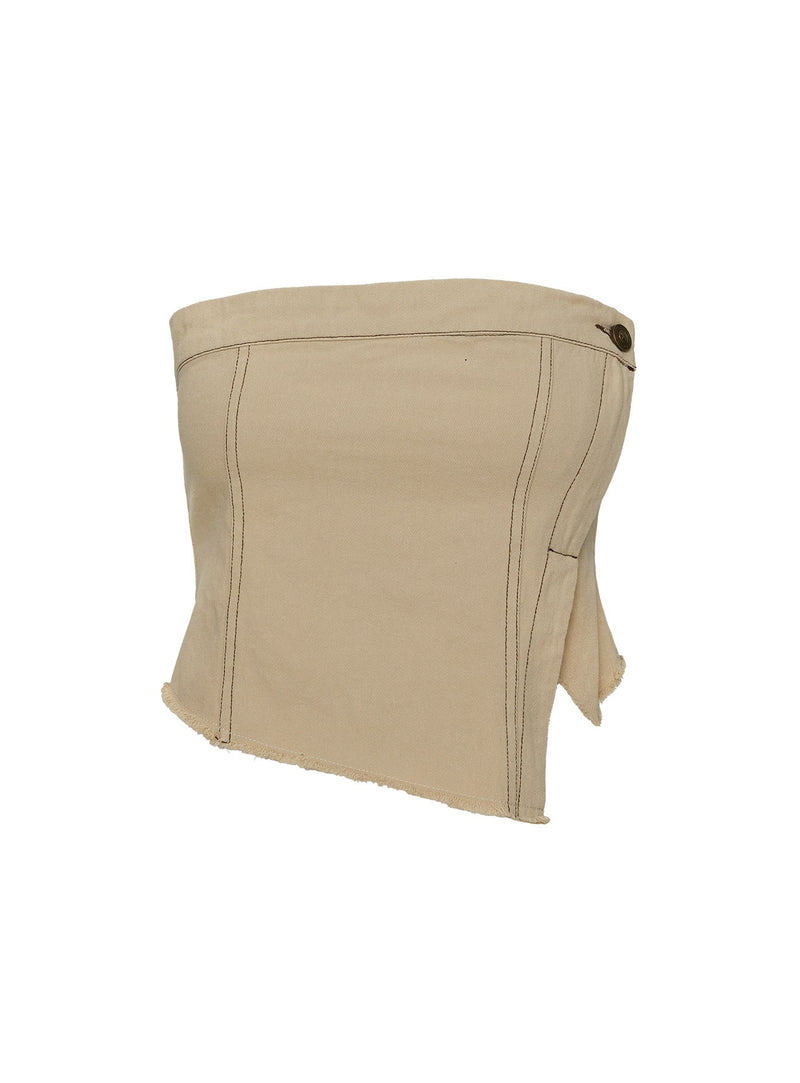 Haveny Strapless Top Beige