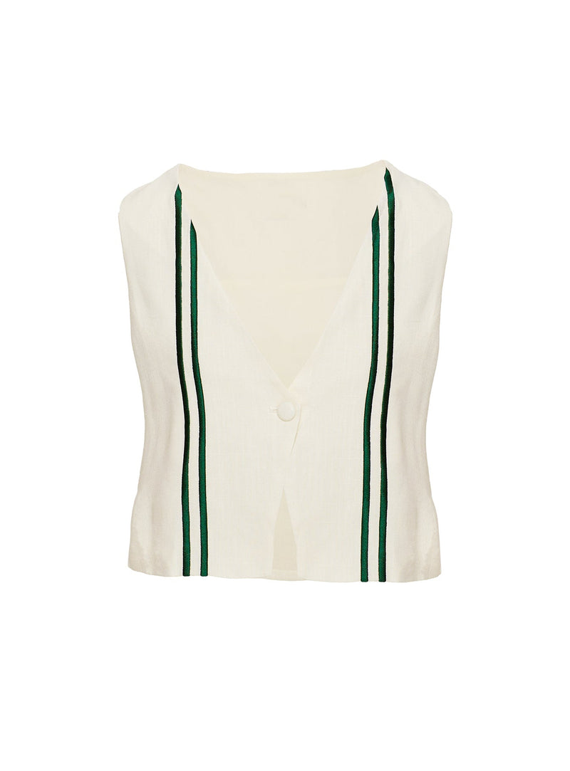 Heenny Vest Top White / Green
