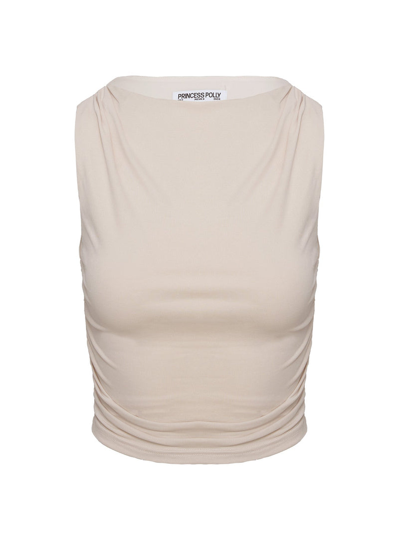 Hold Em High Neck Top Cream