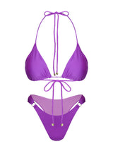 Nevaeh Shine Triangle Bikini Top Purple