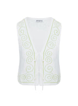 Kindred Tie Top White / Green