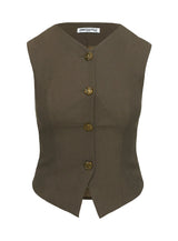 Last Page Vest Top Brown