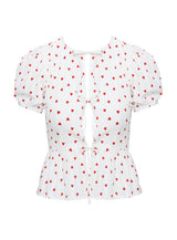 Lucky In Love Bow Tie Top White / Red