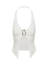 Moderna Halter Lace Top White