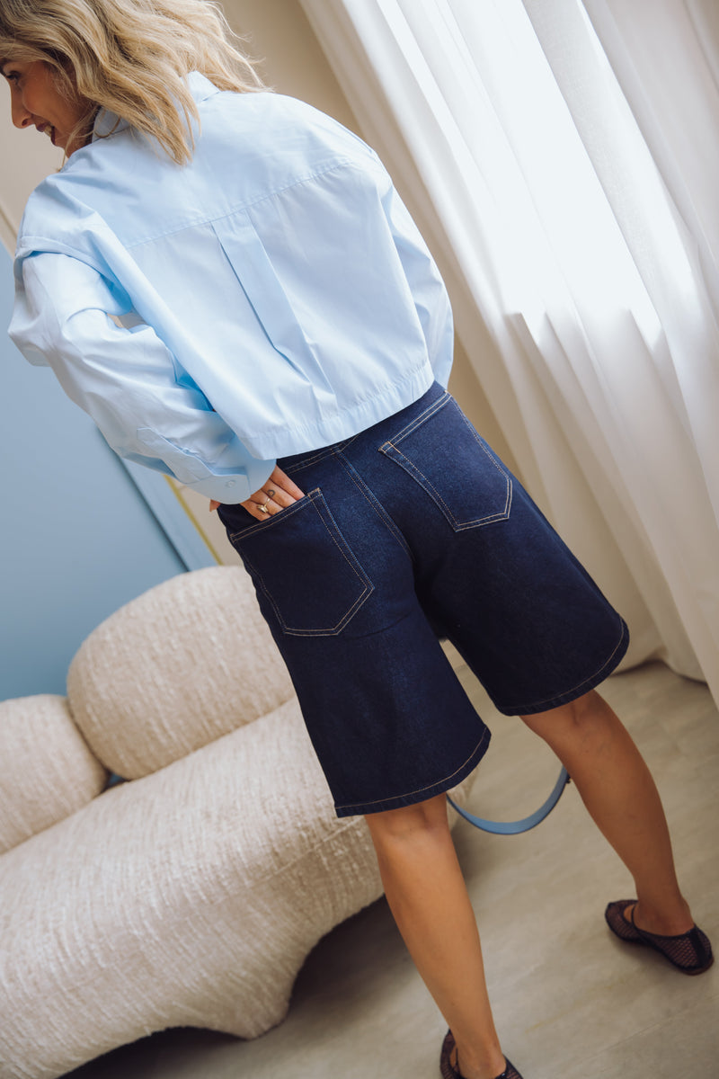 Loose Fit Jorts - Donkerblauw