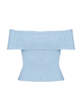 Murmur Off Shoulder Top Blue