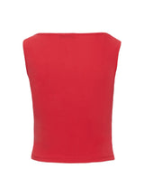 Quincey Cowl Neck Top Red