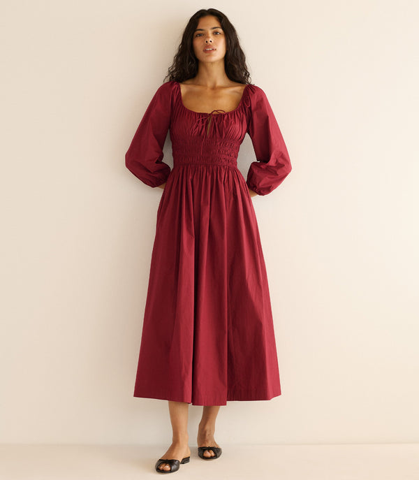 QUINTESSA DRESS -- DEEP CRIMSON