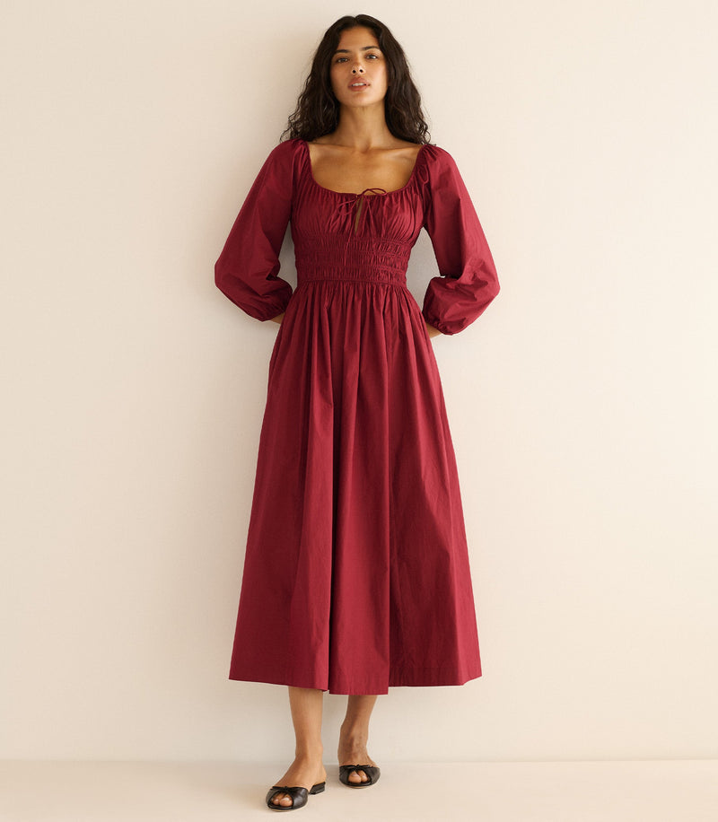 QUINTESSA DRESS -- DEEP CRIMSON