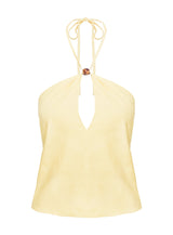 Santorini Crush Bead Detail Top Lemon