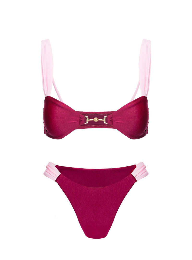 Siamese Bikini Top Red / Pink