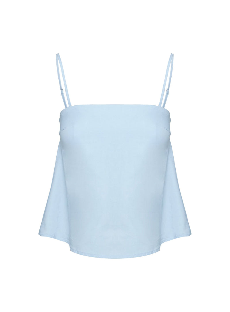 Trapeze Strapless Top Blue