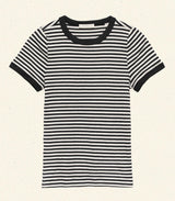 VIVI TEE -- BLACK NANTUCKET STRIPE
