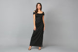 Lindsay Cold Shoulder Mesh Gown
