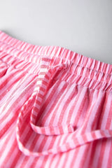 Sensa Striped Ruffle Short - Poppy Red