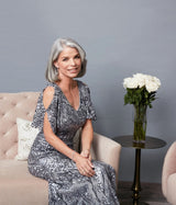 Caroline Flutter Sleeve Sequin Gown